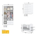 Ver imagem 2 de Quarto de Bebê com Guarda Roupa 3 Portas Cômoda e Berço Pimpolho Casa 812