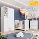 Ver imagem 1 de Quarto de Bebê com Guarda Roupa 3 Portas Cômoda e Berço Pimpolho Casa 812