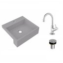 Ver imagem 2 de Kit Cuba XQ395 Torneira 1198 Metal Válvula Click 1 Polegada B Compace