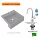 Ver imagem 3 de Kit Cuba XQ395 Torneira 1198 Metal Válvula Click 1 Polegada B Compace