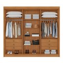 Ver imagem 5 de Guarda Roupa Casal 6 Portas 2 Ripadas 100% MDF Portugal 100% MDF Marrom/Cinamomo/Off White