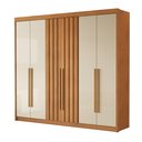 Ver imagem 3 de Guarda Roupa Casal 6 Portas 2 Ripadas 100% MDF Portugal 100% MDF Marrom/Cinamomo/Off White