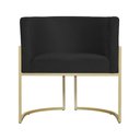 Ver imagem 4 de Kit 2 Poltrona Luana Suede Preto Base Dourada Luxo - Fm