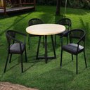 Ver imagem 2 de Conjunto de Mesa com 4 Cadeiras Itália Marrom/Preto