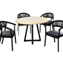 Ver imagem 1 de Conjunto de Mesa com 4 Cadeiras Itália Marrom/Preto
