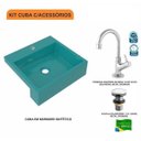 Ver imagem 3 de Kit Cuba XQ395 Torneira 1198 Metal Válvula Click 1 1/2 Polegada Compace