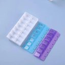 Ver imagem 4 de Porta Comprimidos Semanal 2 Divisórias Organizador Caixa Remédios Cápsulas Suplementos