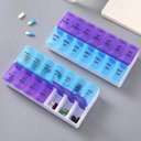 Ver imagem 2 de Porta Comprimidos Semanal 2 Divisórias Organizador Caixa Remédios Cápsulas Suplementos