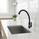 Ver imagem 1 de Torneira Pia Cozinha Mesa Bica Móvel com Arejador Abs 1/4v Preto Fosco