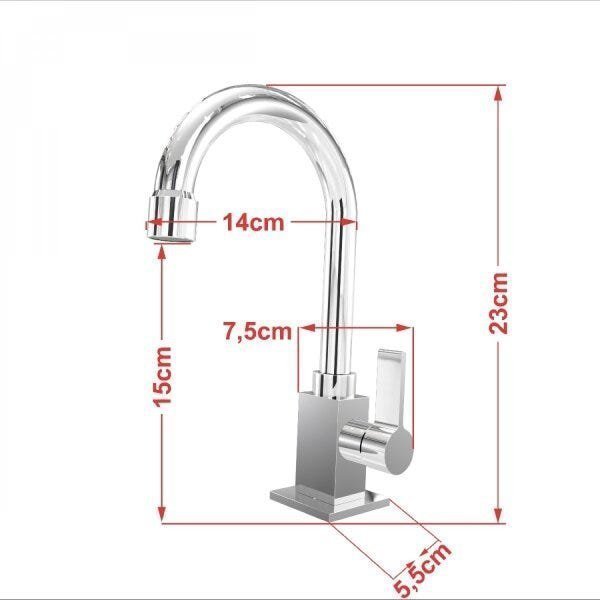 Kit Cuba XQ395 Torneira Luxo 1195 Metal Válvula 1 Polegada Sifão PVC Flexível Compace - 9