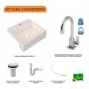 Ver imagem 3 de Kit Cuba XQ395 Torneira Luxo 1195 Metal Válvula 1 Polegada Sifão PVC Flexível Compace