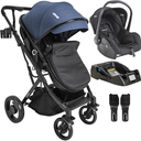 Ver imagem 1 de Carrinho de Bebe Kiddo Vox Ii com Bebe Conforto e Base Marinho