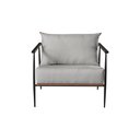 Ver imagem 2 de Poltrona Decorativa Sala Estar Mari Linho Cinza Claro Mk