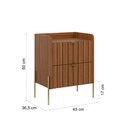 Ver imagem 6 de Mesa de Cabeceira Venus 45 Cinamomo com Base Dourado