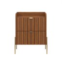 Ver imagem 2 de Mesa de Cabeceira Venus 45 Cinamomo com Base Dourado