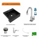 Ver imagem 3 de Kit Cuba XQ395 Torneira Luxo 1195 Metal Válvula Click 1 Polegada B Sifão PVC Flexível Compace