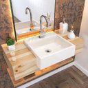 Ver imagem 1 de Kit Cuba XQ395 Torneira Luxo 1195 Metal Válvula Click 1 Polegada B Sifão Cromado Flexível Compace