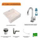 Ver imagem 3 de Kit Cuba XQ395 Torneira Luxo 1195 Metal Válvula Click 1 Polegada B Sifão Cromado Flexível Compace
