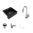 Ver imagem 2 de Kit Cuba XQ395 Torneira Luxo 1195 Metal Válvula Click 1 Polegada B Sifão Cromado Flexível Compace