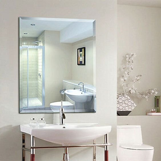 Espelho Banheiro Lapidado Bisotê 50x50cm + Prateleira de Vidro - 5