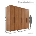 Ver imagem 3 de Guarda-Roupa Casal 6 Portas 2 Gavetas com Pés Napoli