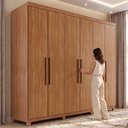Ver imagem 6 de Guarda-Roupa Casal 6 Portas 2 Gavetas com Pés Napoli