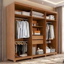 Ver imagem 4 de Guarda-Roupa Casal 6 Portas 2 Gavetas com Pés Napoli