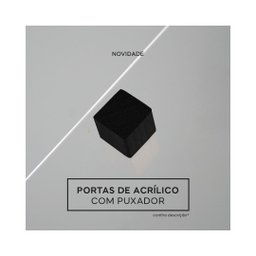 Nicho 80x23x18 Preto com Portas de Acrílico e Puxador - 3
