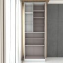 Ver imagem 3 de Sapateira Safira 2 Portas 8 Prateleiras com Espelho Branco - Panorama Móveis