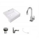 Ver imagem 2 de Kit Cuba XQ395 Torneira Luxo 1195 Metal Válvula Click 1 Polegada B Sifão Cromado Flexível Compace