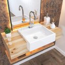 Ver imagem 1 de Kit Cuba XQ395 Torneira Luxo 1195 Metal Válvula Click 1 Polegada B Sifão Cromado Flexível Compace