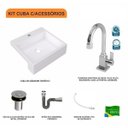 Ver imagem 3 de Kit Cuba XQ395 Torneira Luxo 1195 Metal Válvula Click 1 Polegada B Sifão Cromado Flexível Compace