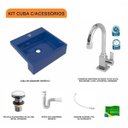 Ver imagem 3 de Kit Cuba XQ395 Torneira Luxo 1195 Metal Válvula Click 1 Polegada G Sifão PVC Flexível Compace