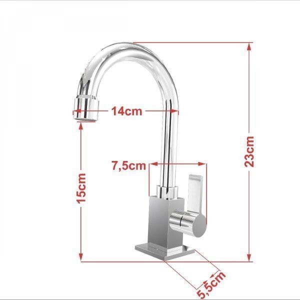 Kit Cuba XQ395 Torneira Luxo 1195 Metal Válvula Click 1 Polegada G Sifão PVC Flexível Compace - 9