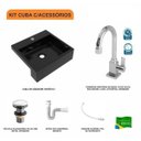 Ver imagem 3 de Kit Cuba XQ395 Torneira Luxo 1195 Metal Válvula Click 1 Polegada G Sifão PVC Flexível Compace