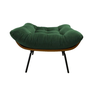Poltrona Costela Icônica com Puff Design Moderno Atemporal:verde - 7