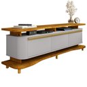 Ver imagem 1 de Rack Bancada Tv 75 Pol 180 Cm Guarapari Naturalle Off White Bechara