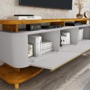 Ver imagem 4 de Rack Bancada Tv 75 Pol 180 Cm Guarapari Naturalle Off White Bechara