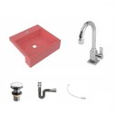 Ver imagem 2 de Kit Cuba XQ395 Torneira Luxo 1195 Metal Válvula Click 1 Polegada G Sifão Cromado Flexível Compace