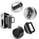 Ver imagem 2 de Copo Térmico Cor Cinza Grande 1200 Ml Canudo Parede Dupla