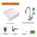 Ver imagem 3 de Kit Cuba XQ395 Torneira Luxo 1195 Metal Válvula Click 1 Polegada G Sifão Cromado Flexível Compace
