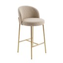 Ver imagem 1 de Banqueta Decorativa Sala Jantar Ayla Base Gold Linho Bege - Montanaris Decor