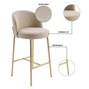 Ver imagem 3 de Banqueta Decorativa Sala Jantar Ayla Base Gold Linho Bege - Montanaris Decor