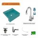 Ver imagem 3 de Kit Cuba XQ395 com Torneira Luxo 1195 e Válvula Click 1 1/2 com Sifão Cromado e Flexível Compace