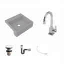 Ver imagem 2 de Kit Cuba XQ395 com Torneira Luxo 1195 e Válvula Click 1 1/2 com Sifão Cromado e Flexível Compace