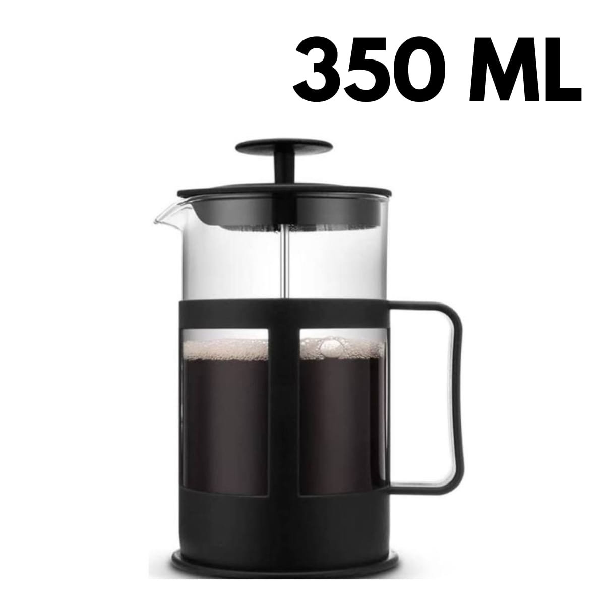 Cafeteira Prensa Francesa Cremeira Café Leite Chá 350ml:preto - 2