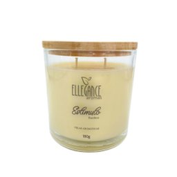 VELA AROMATICA CANELA COPO COM TAMPA | 180g Ellegance Aromas 10107 - 1