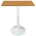 Ver imagem 1 de Mesa Zeta Ferro Branco 75 Cm Alt Disco Redondo Tampo Mdp Quadrado 80 Cm Larg X 2,5 Cm Alt Samba
