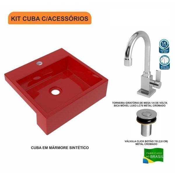 Kit Cuba XQ395 Torneira Luxo 1195 Válvula Click 1 Polegada B Compace - 3