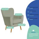 Ver imagem 7 de Poltrona Decorativa Luxo Moderna Sala de Estar Recepção Amélia Bouclé